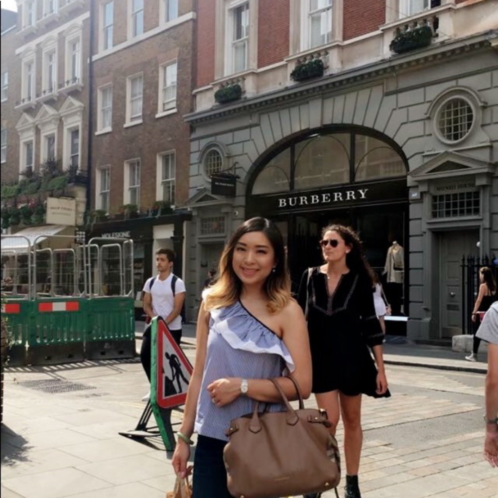 J.Crew striped One Shoulder Ruffle Top